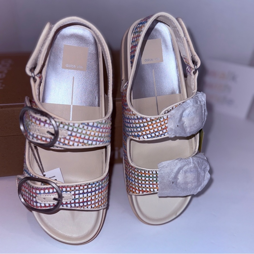🆕 Womens Dolce Vita Multicolor Strappy Sandals - Size 9 🆕 - Picture 4 of 16